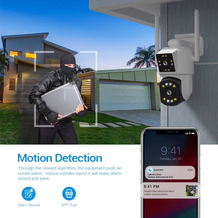 ESCAM PT210 2x3MP Dual Lens Dual Screen Monitor WiFi Camera Support Two-way Voice & Motion Detection & Cloud Storage, PT210 ESCAM PT210 2x3MP Dual Lens Dual Screen Monitor WiFi Camera Support Two-way Voice & Motion Detection & Cloud Storage, PT210
